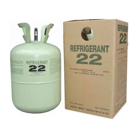 13,6 kg de cilindro de gas refrigerante R22, 99,99% de gas freón R22