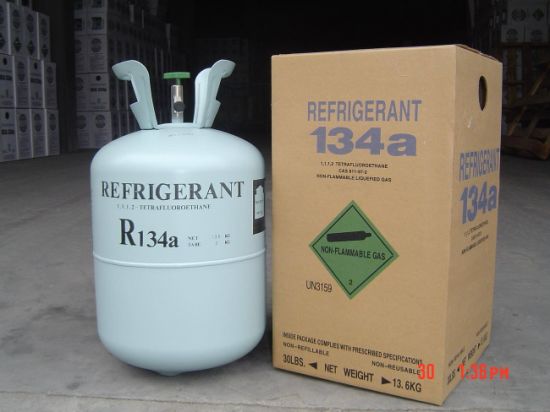 Venta directa de fábrica 13,6 kg 30 lb de gas refrigerante R134A