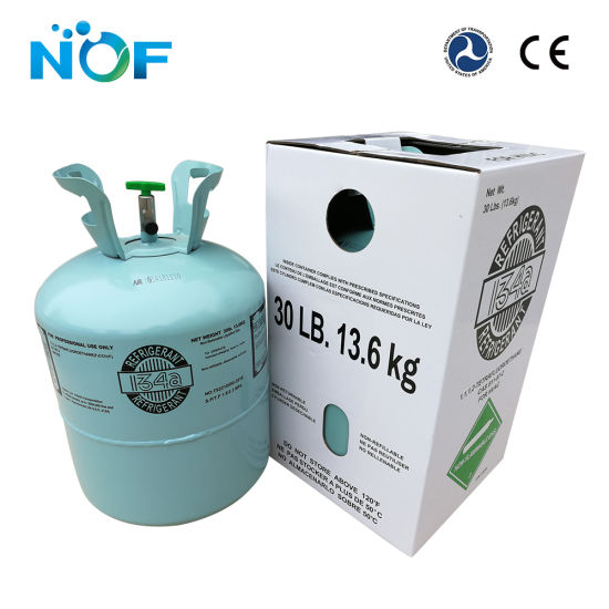 Cilindro desechable de pureza del 99,97% 13,6 kg 30 lb de gas refrigerante R134A