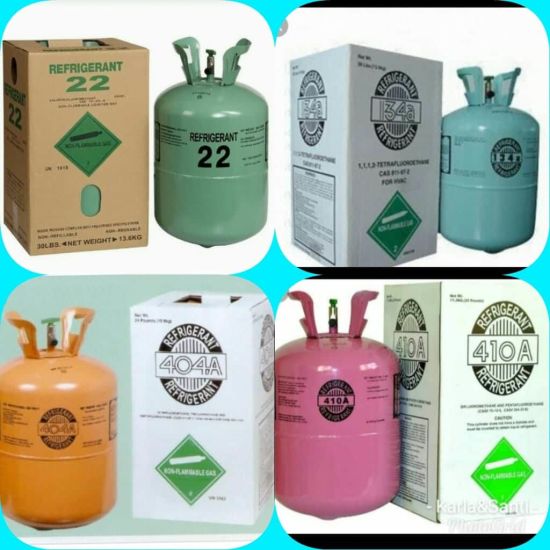 Venta de fábrica Freón R600A R404A R507 R407c R290 R22 R410A R134A Gas refrigerante